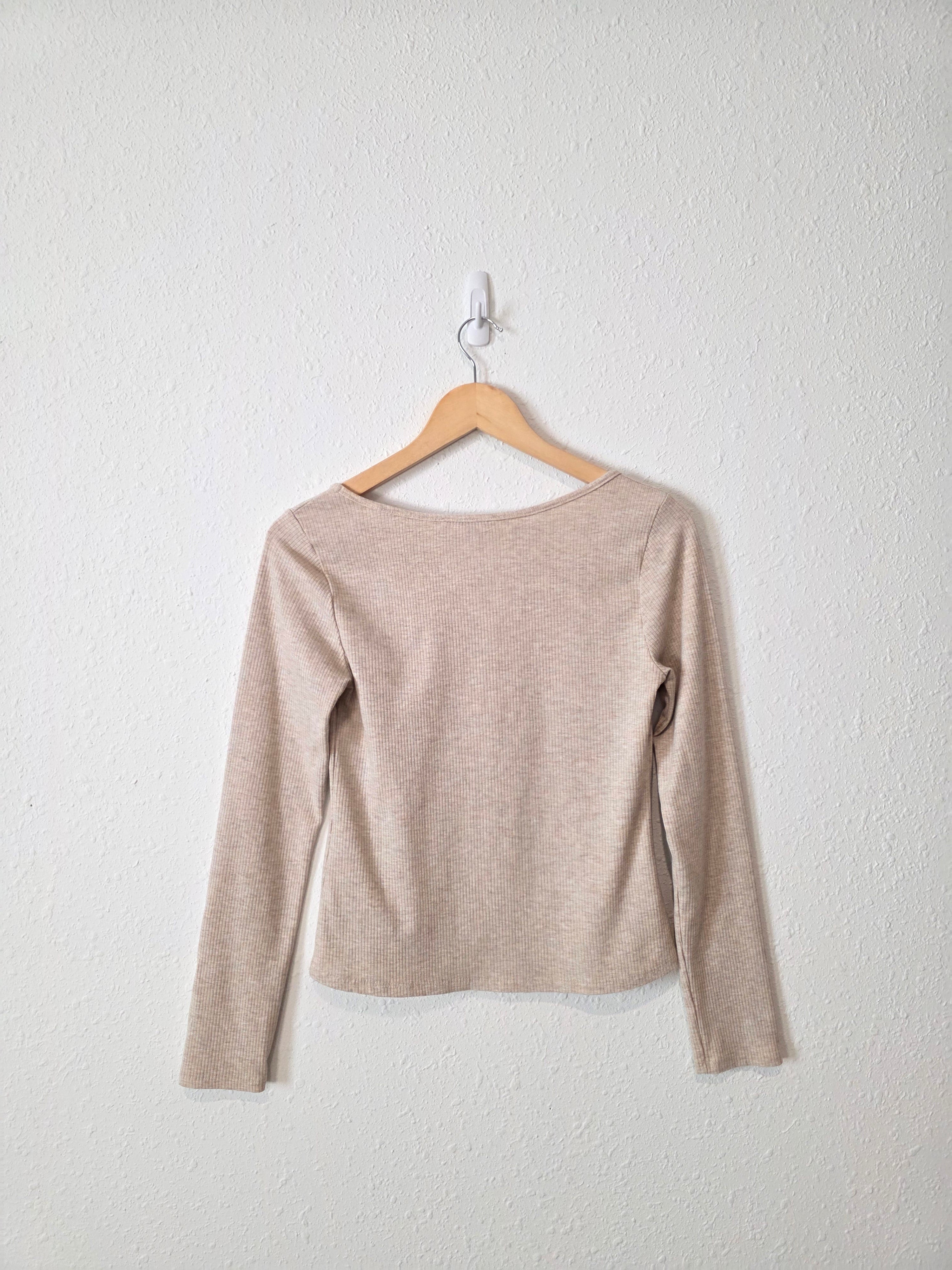 Carly Jean Ribbed Long Sleeve Top (S)