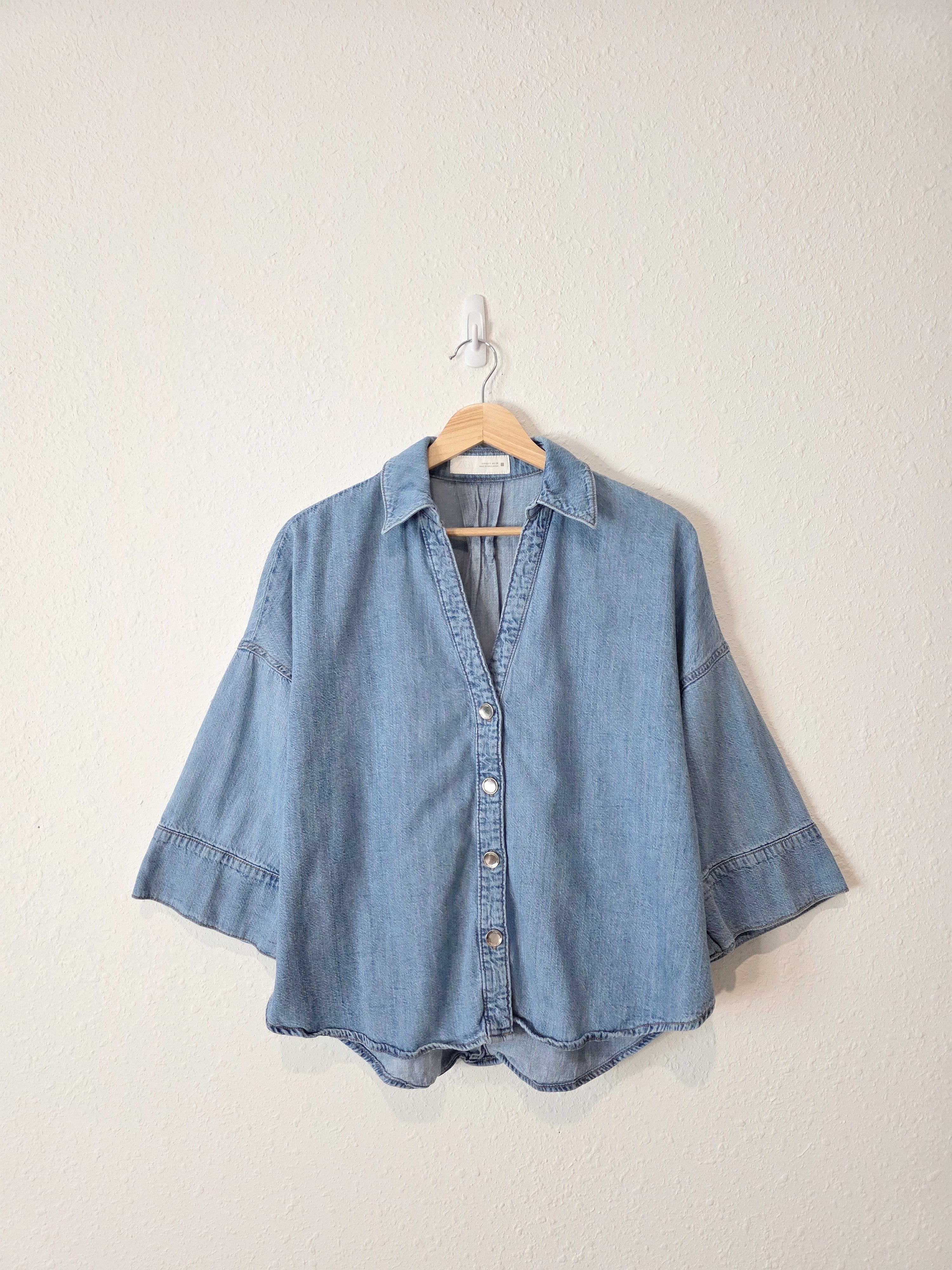 Zara Relaxed Denim Button Up (S)