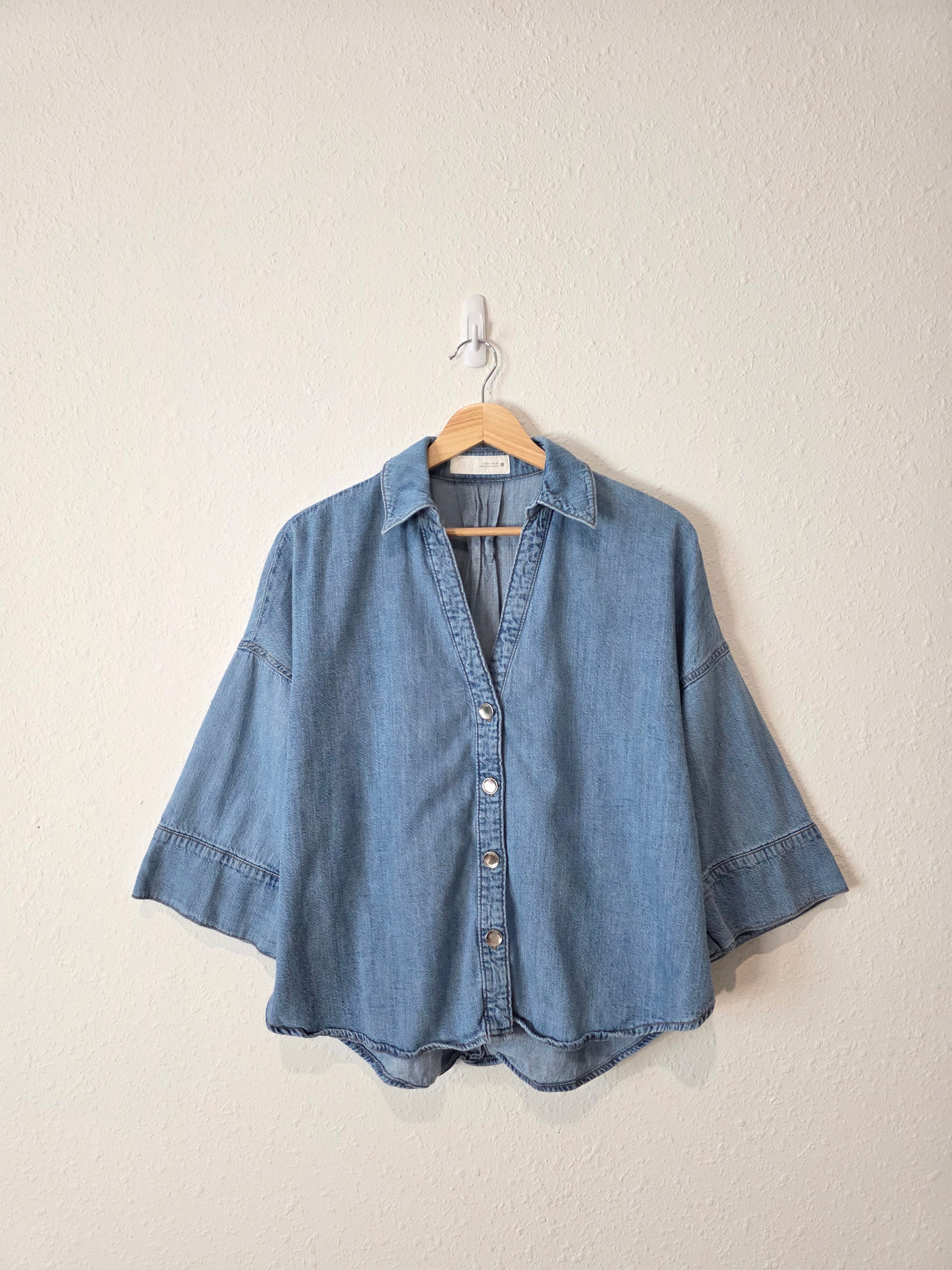 Zara Relaxed Denim Button Up (S)