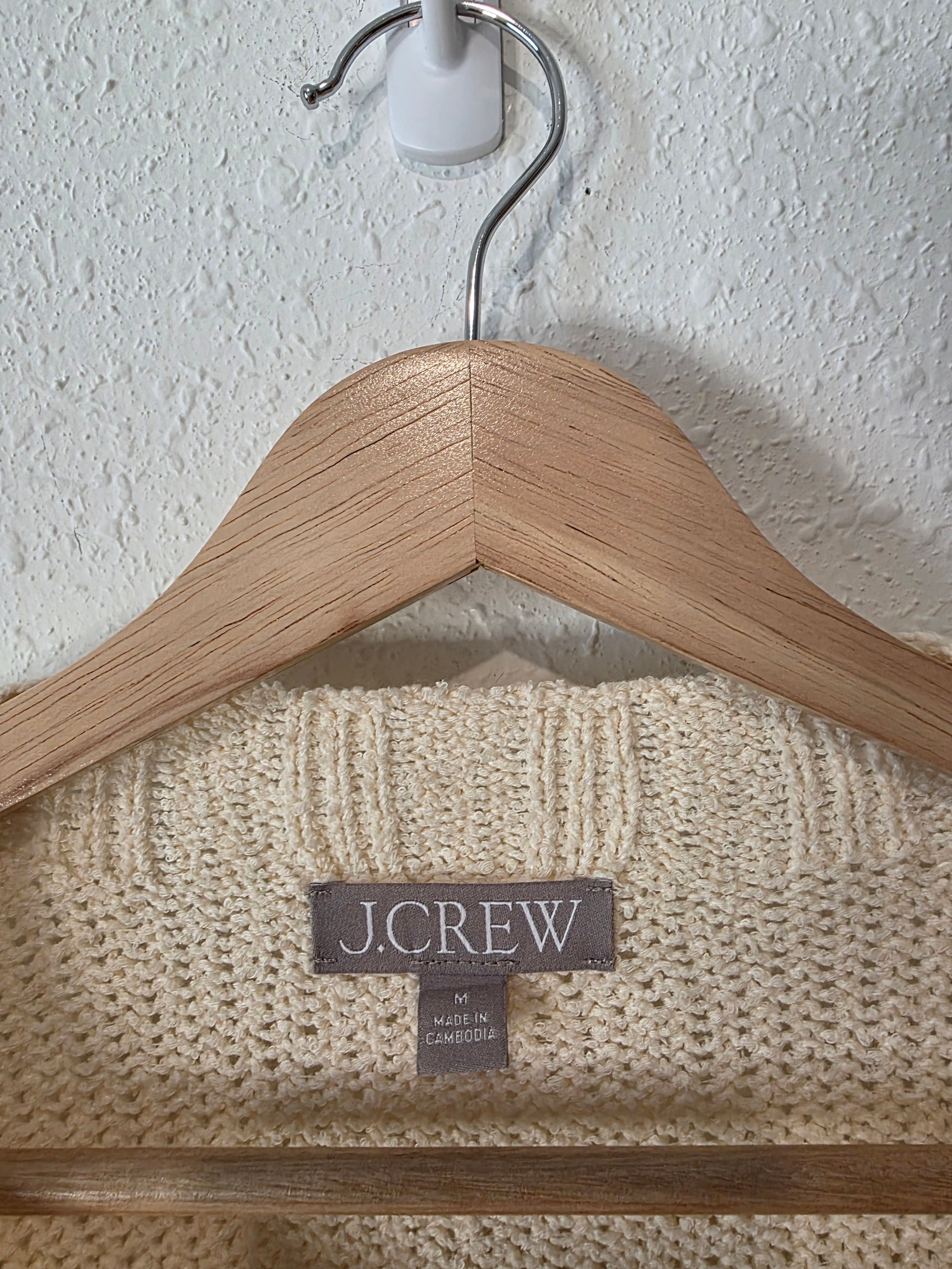 J.Crew Cream Textured Sweater (M)
