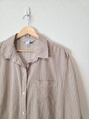 Neutral Striped Boyfriend Shirt (L)