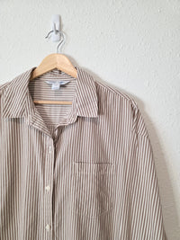 Neutral Striped Boyfriend Shirt (L)