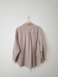 Neutral Striped Boyfriend Shirt (L)