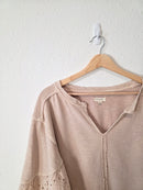 Pilcro Eyelet Puff Sleeve Top (S)