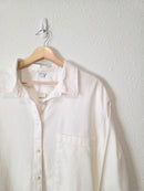 NEW Aerie White Cotton Button Up (XXL)