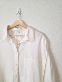 NEW Aerie White Cotton Button Up (XXL)