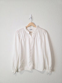 Rails White Ruffle Button Up Top (XS)