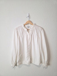 Rails White Ruffle Button Up Top (XS)