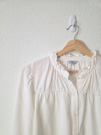 Rails White Ruffle Button Up Top (XS)