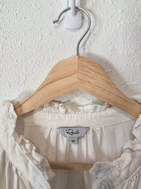 Rails White Ruffle Button Up Top (XS)