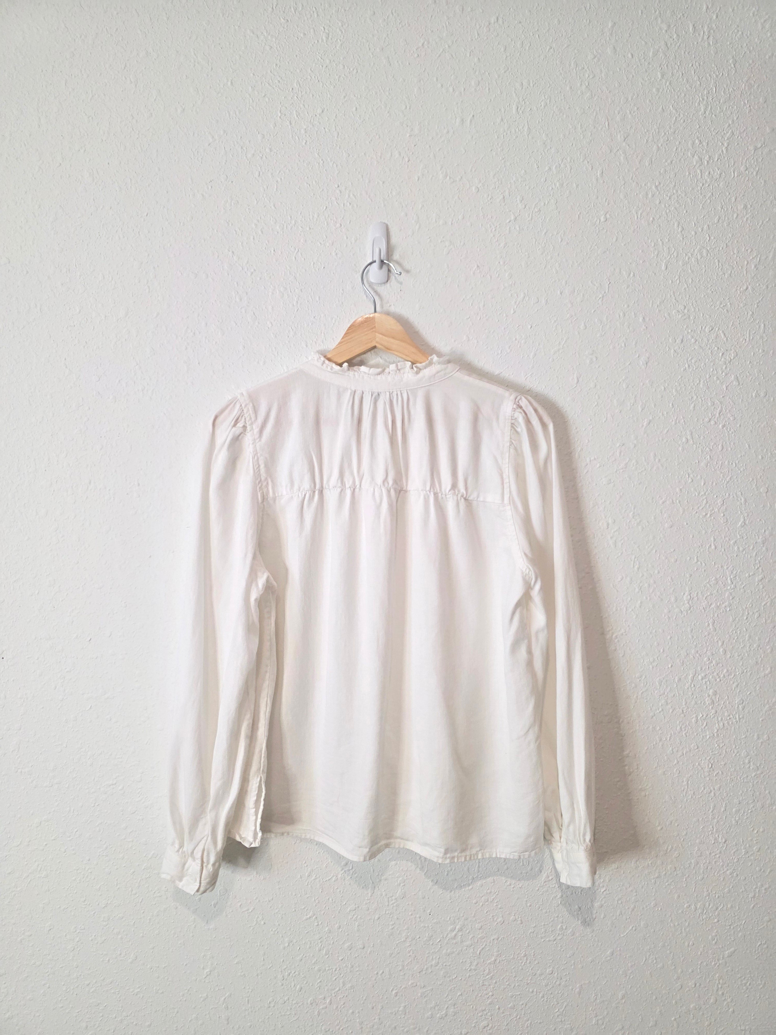Rails White Ruffle Button Up Top (XS)