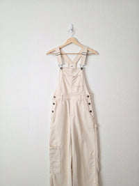 Aerie Ecru Wide Leg Overalls (XXS/XS)