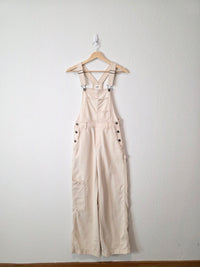 Aerie Ecru Wide Leg Overalls (XXS/XS)