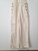 Aerie Ecru Wide Leg Overalls (XXS/XS)