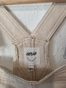 Aerie Ecru Wide Leg Overalls (XXS/XS)