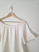 Relaxed Linen Ruffle Top (M)