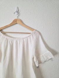 Relaxed Linen Ruffle Top (M)