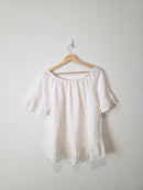 Relaxed Linen Ruffle Top (M)