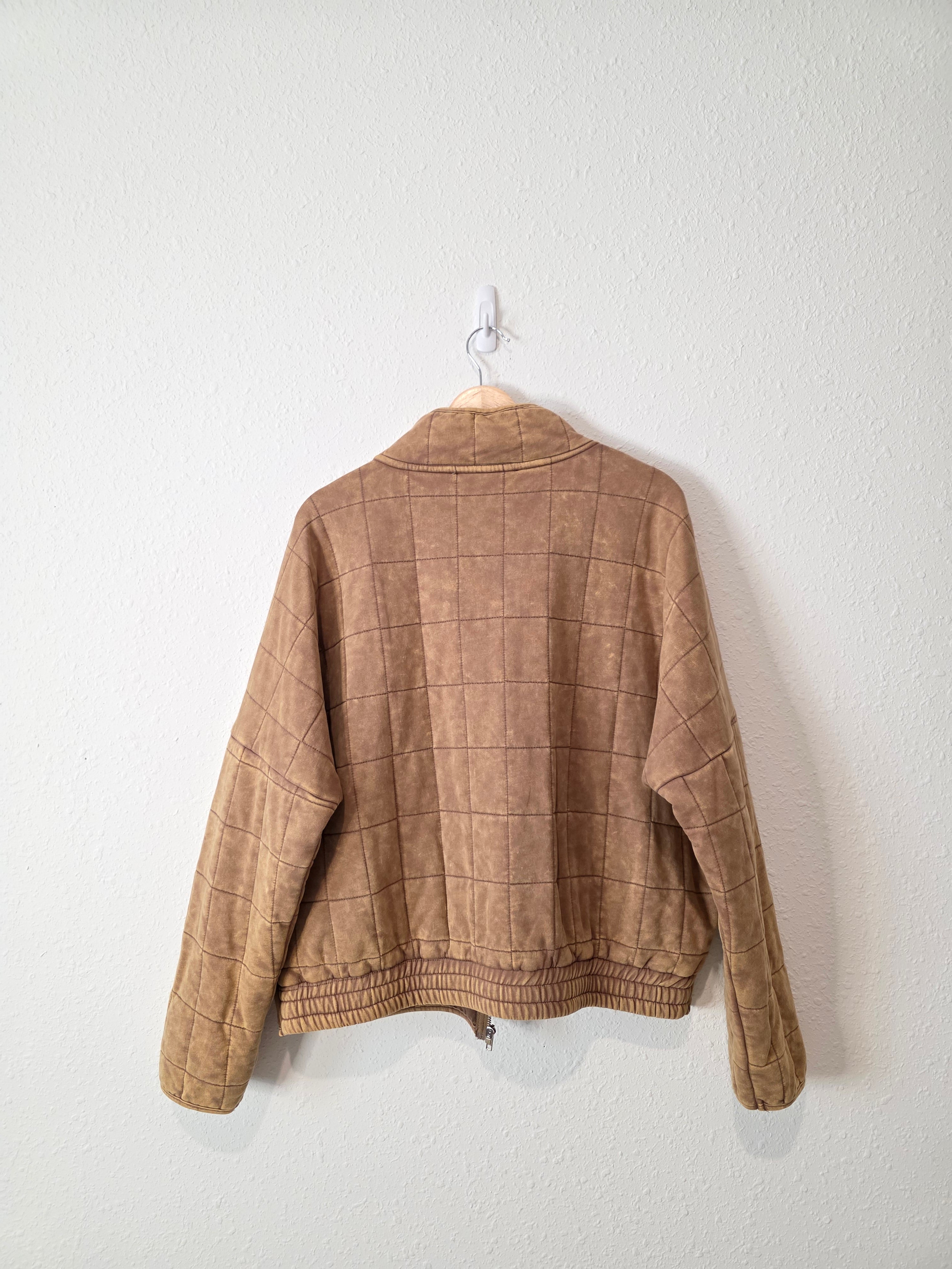Neutral Oversized Quilted Jacket (M)