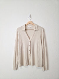 Banana Republic Oat Button Up Top (L)