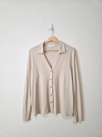 Banana Republic Oat Button Up Top (L)