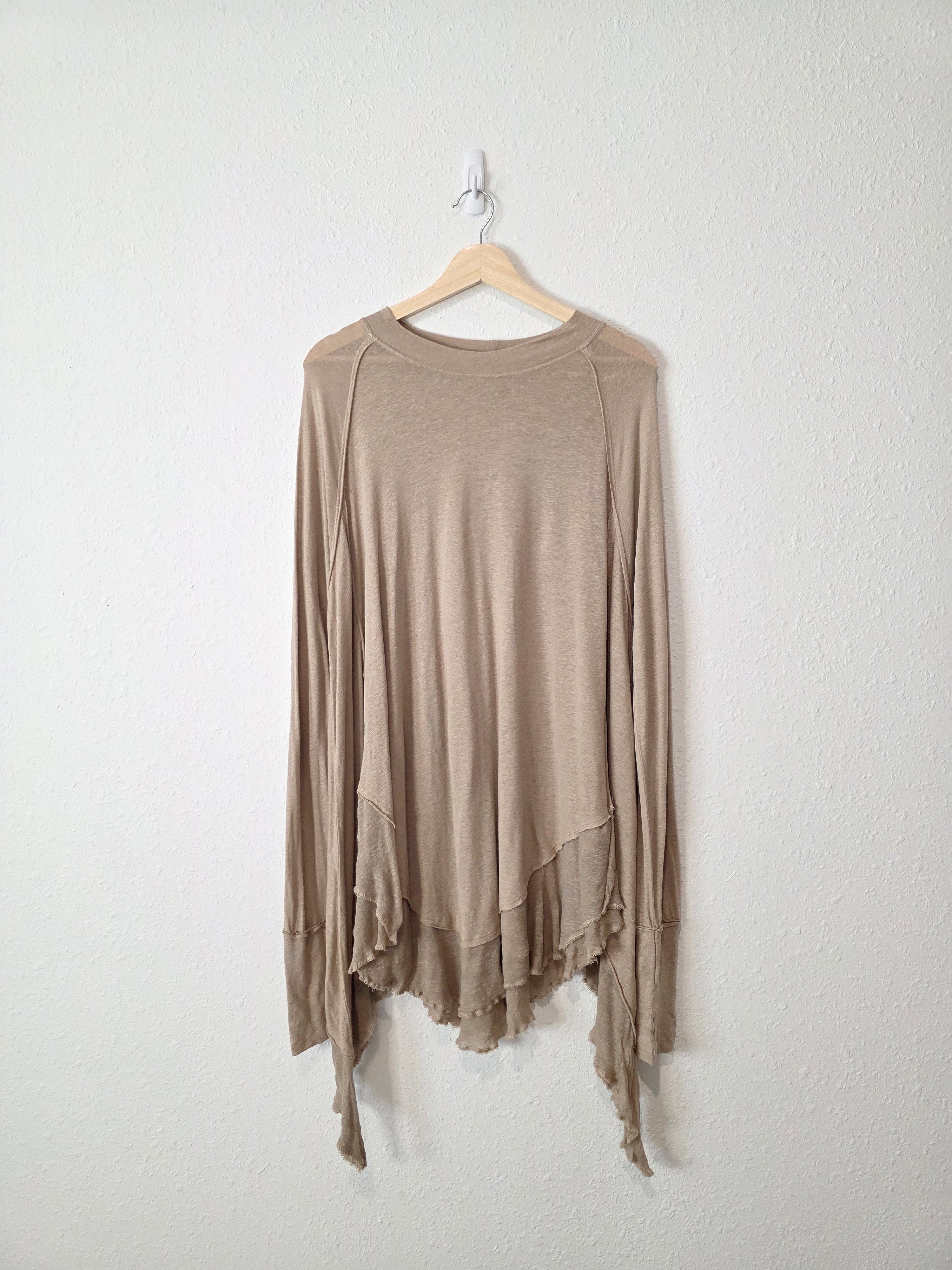 Free People Linen Blend Ruffle Top (M)