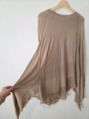 Free People Linen Blend Ruffle Top (M)