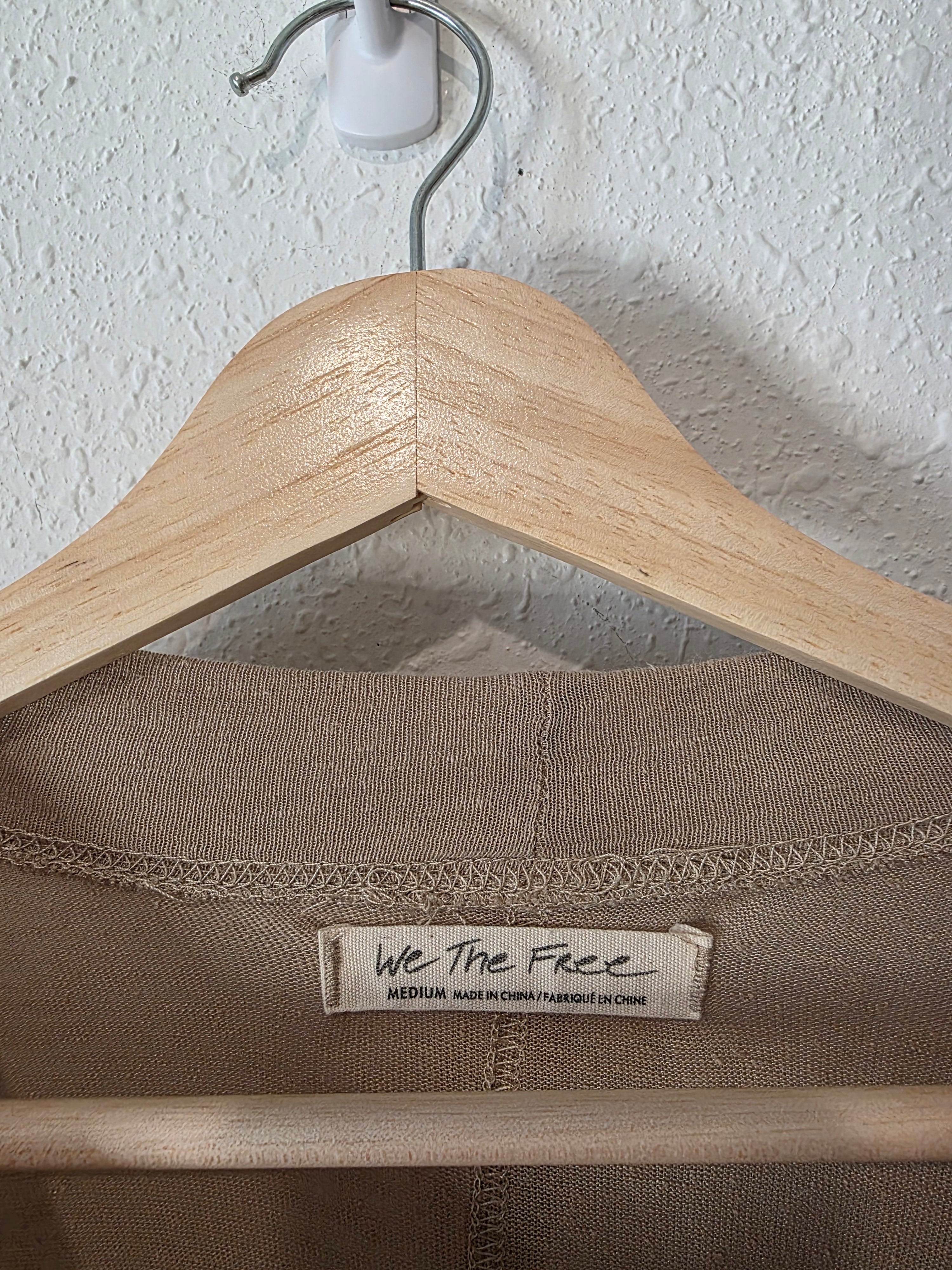 Free People Linen Blend Ruffle Top (M)