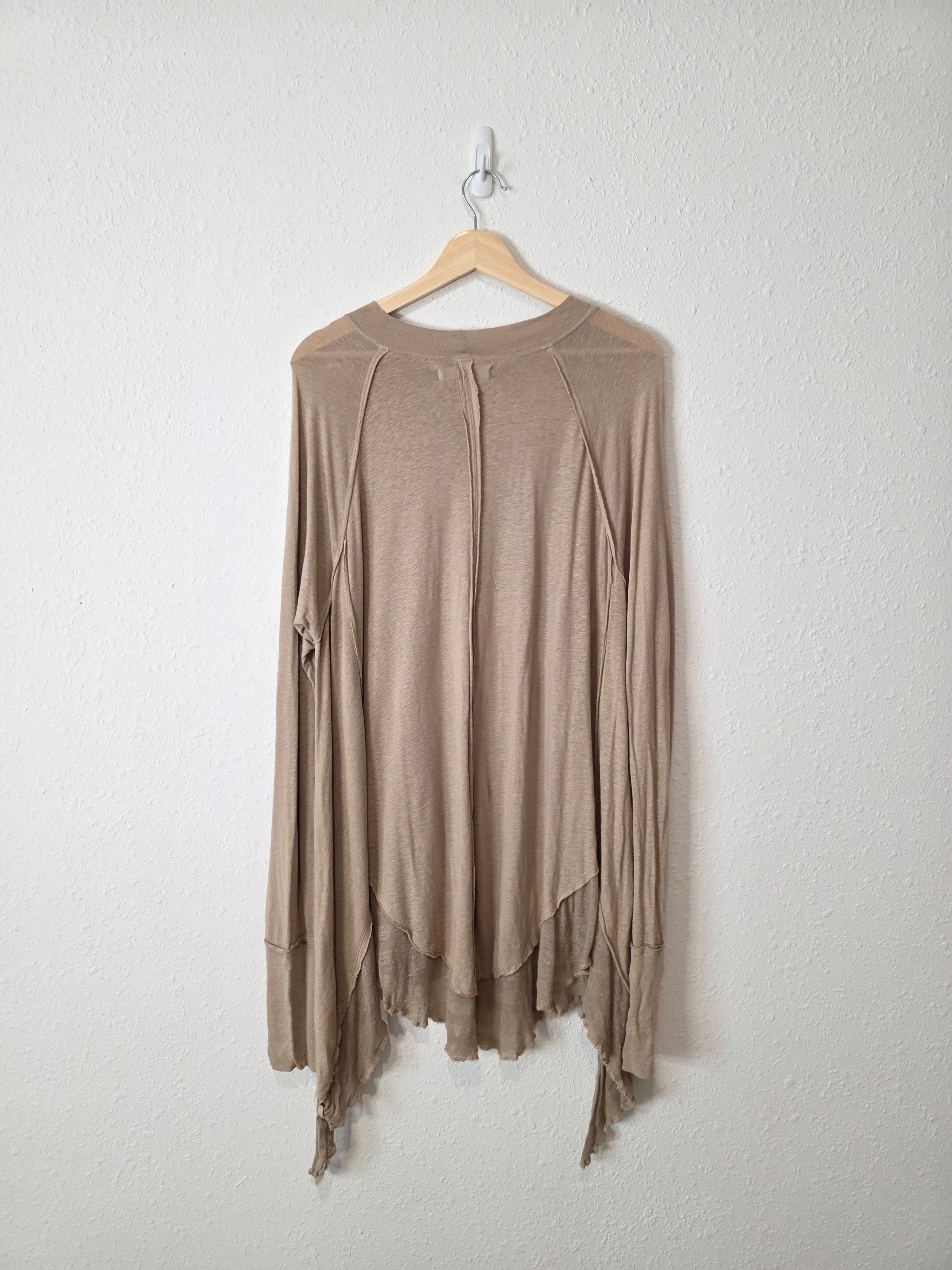 Free People Linen Blend Ruffle Top (M)