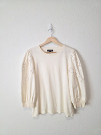 J.Crew Eyelet Puff Sleeve Top (S)