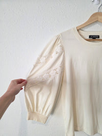 J.Crew Eyelet Puff Sleeve Top (S)