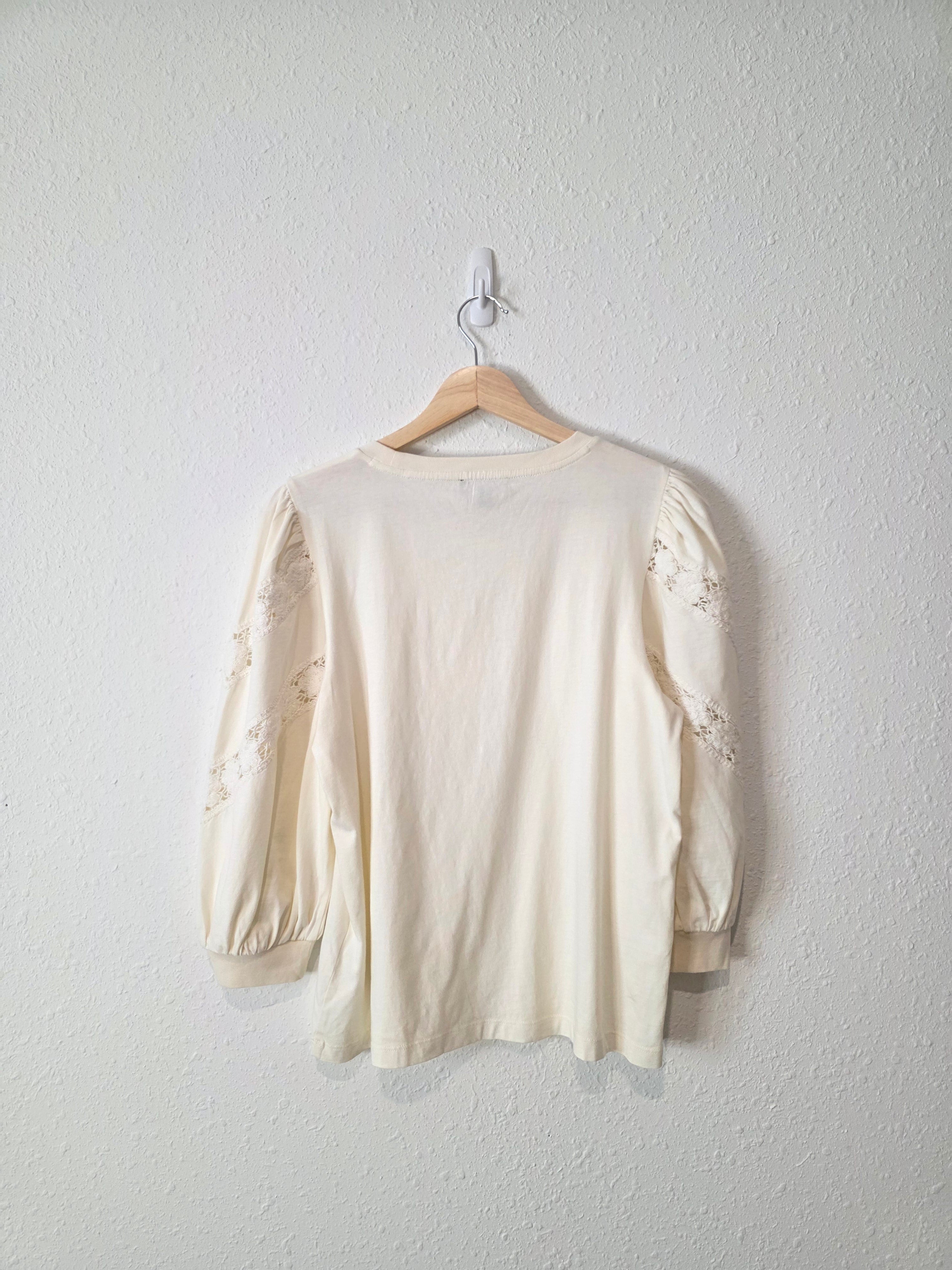 J.Crew Eyelet Puff Sleeve Top (S)
