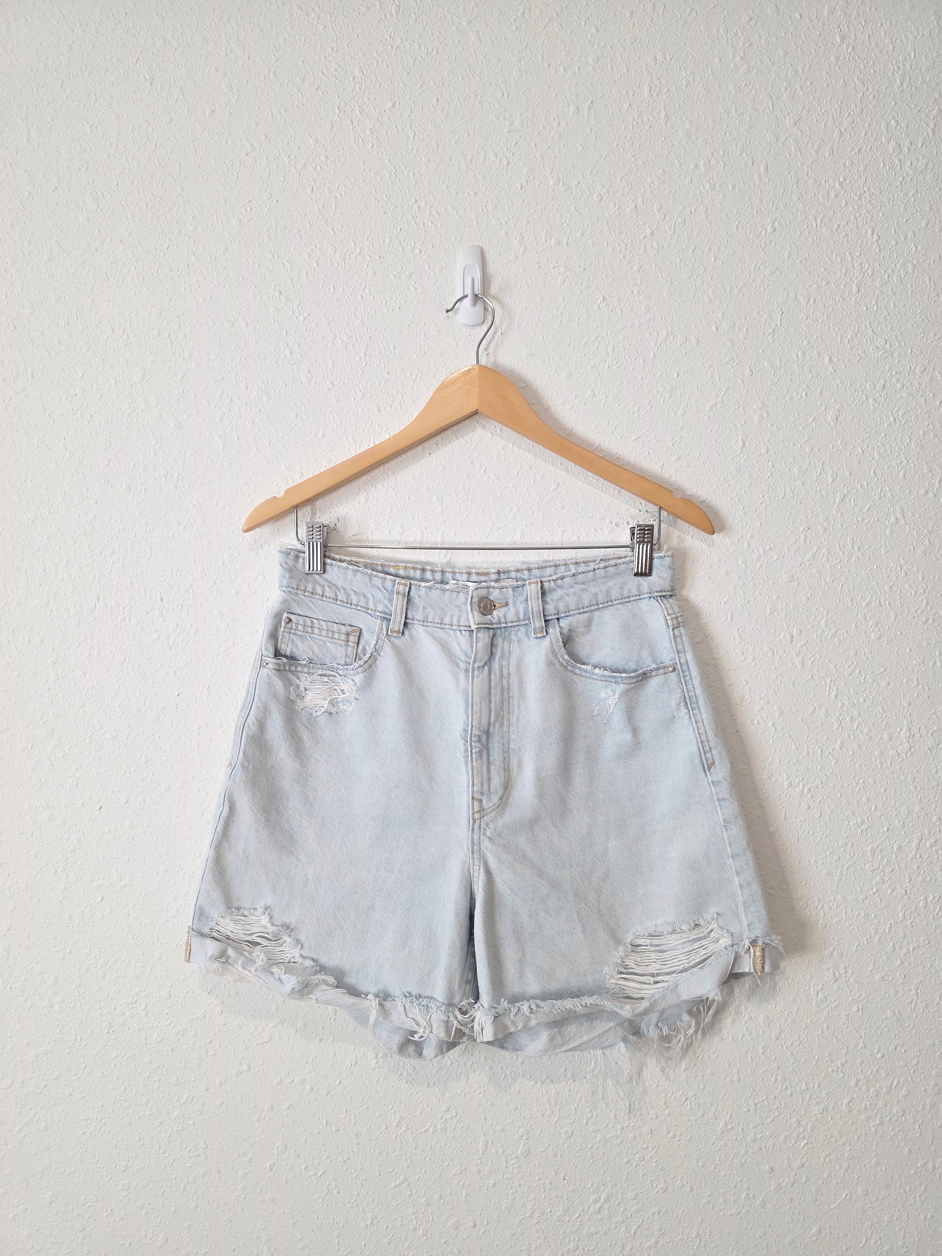 Zara High Rise Denim Shorts (6)