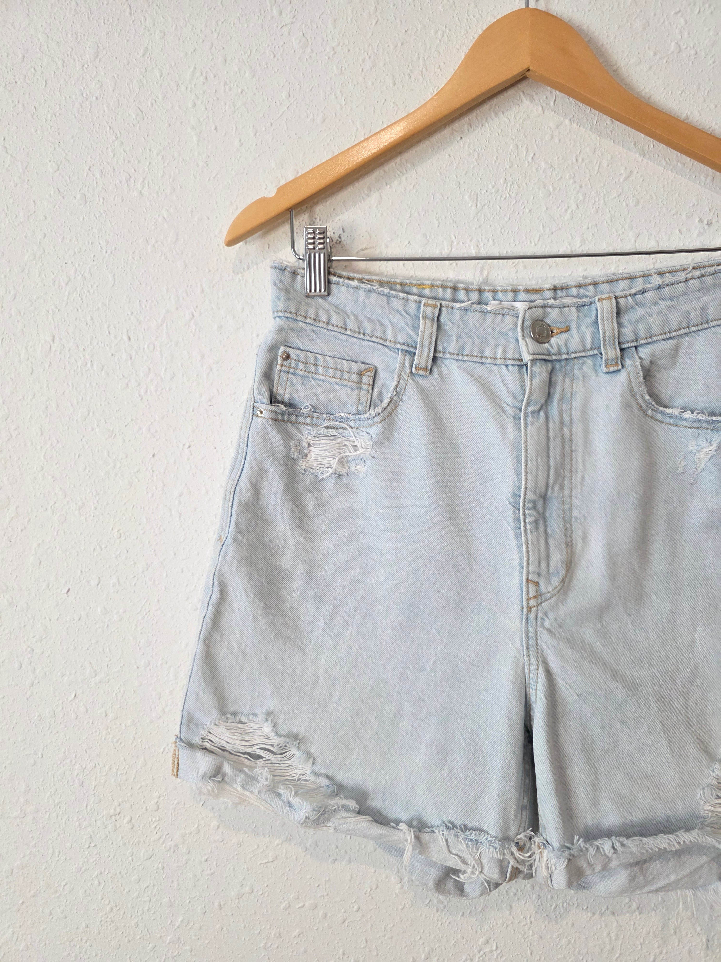 Zara High Rise Denim Shorts (6)