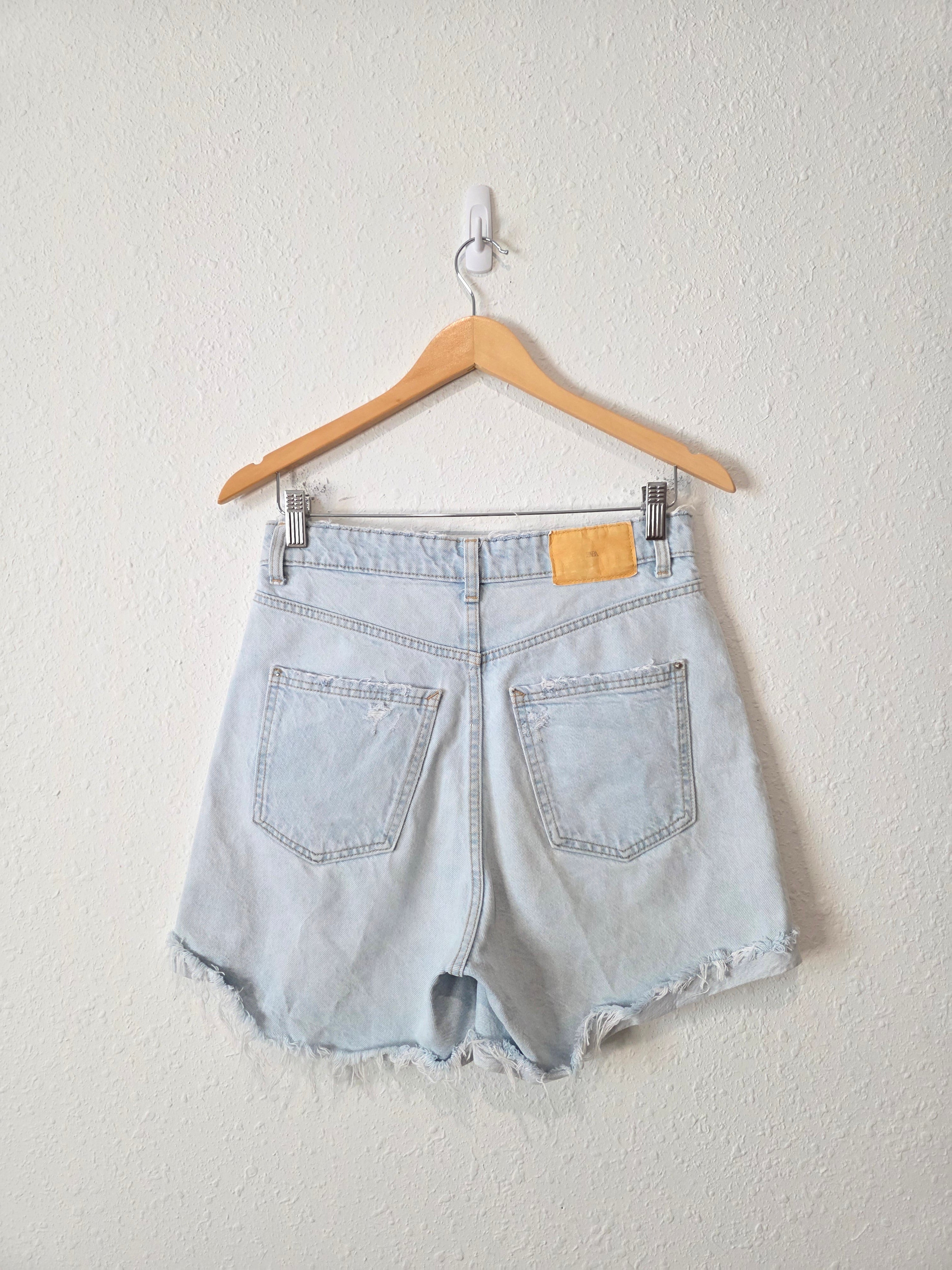 Zara High Rise Denim Shorts (6)