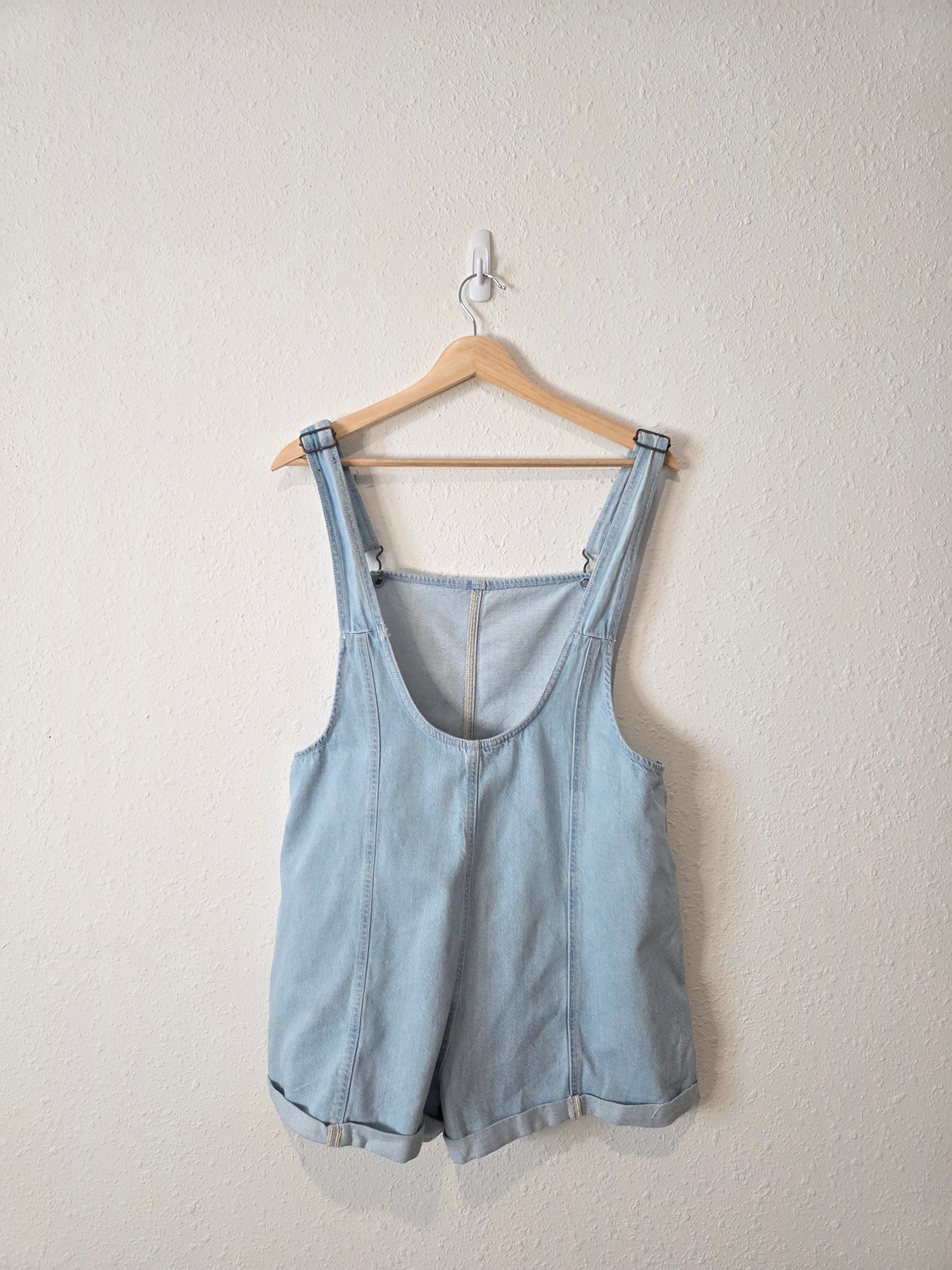 Light Wash Denim Shortalls (S)