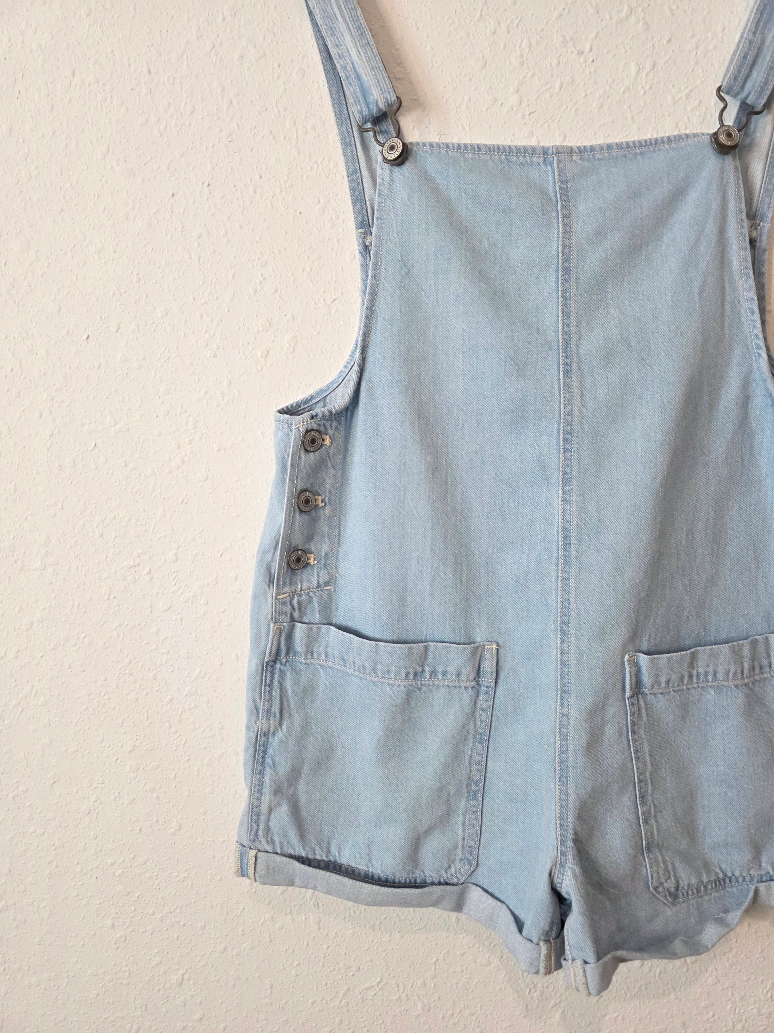 Light Wash Denim Shortalls (S)