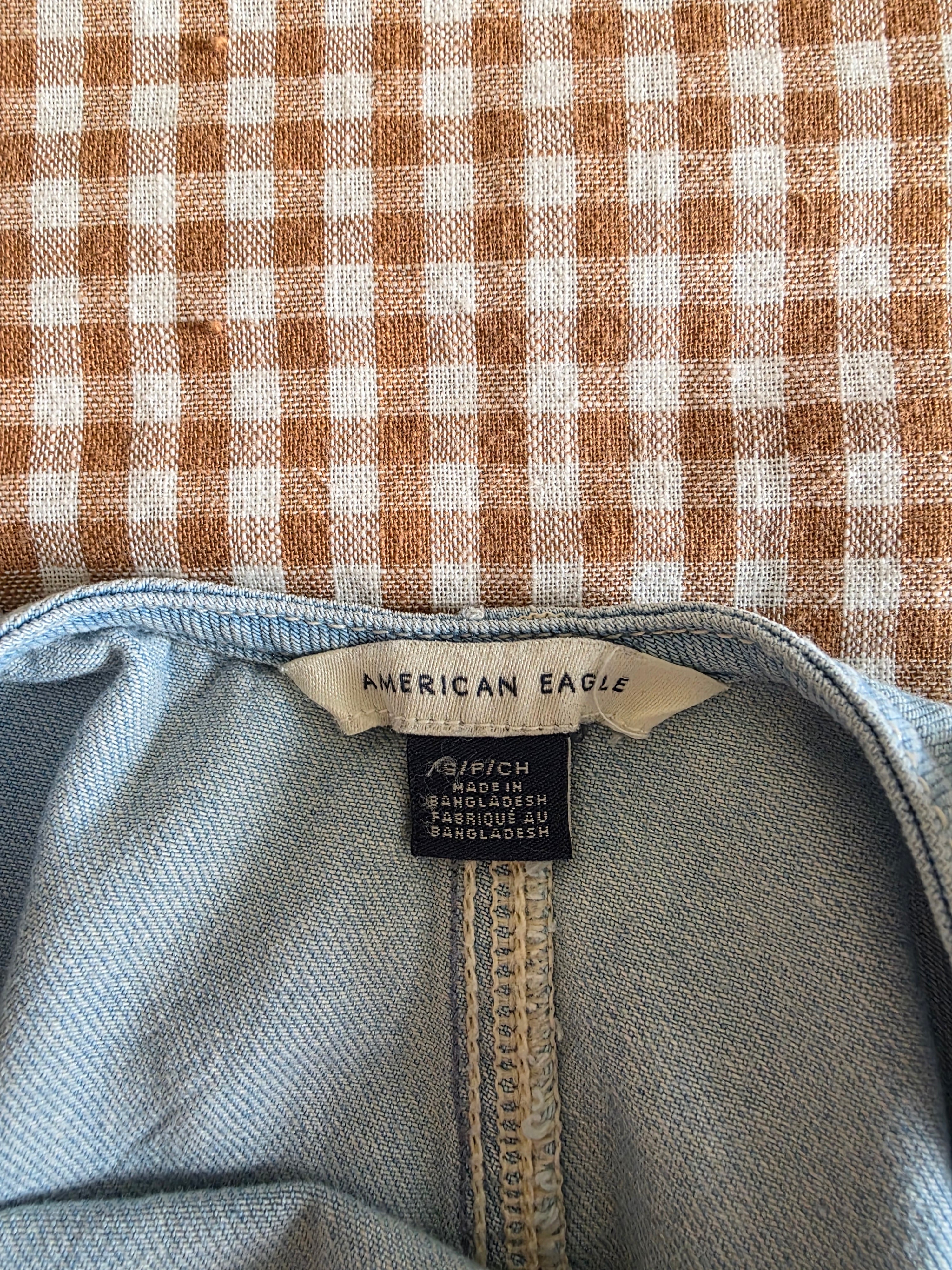 Light Wash Denim Shortalls (S)