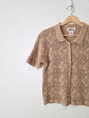 Vintage Crochet Knit Top (M)