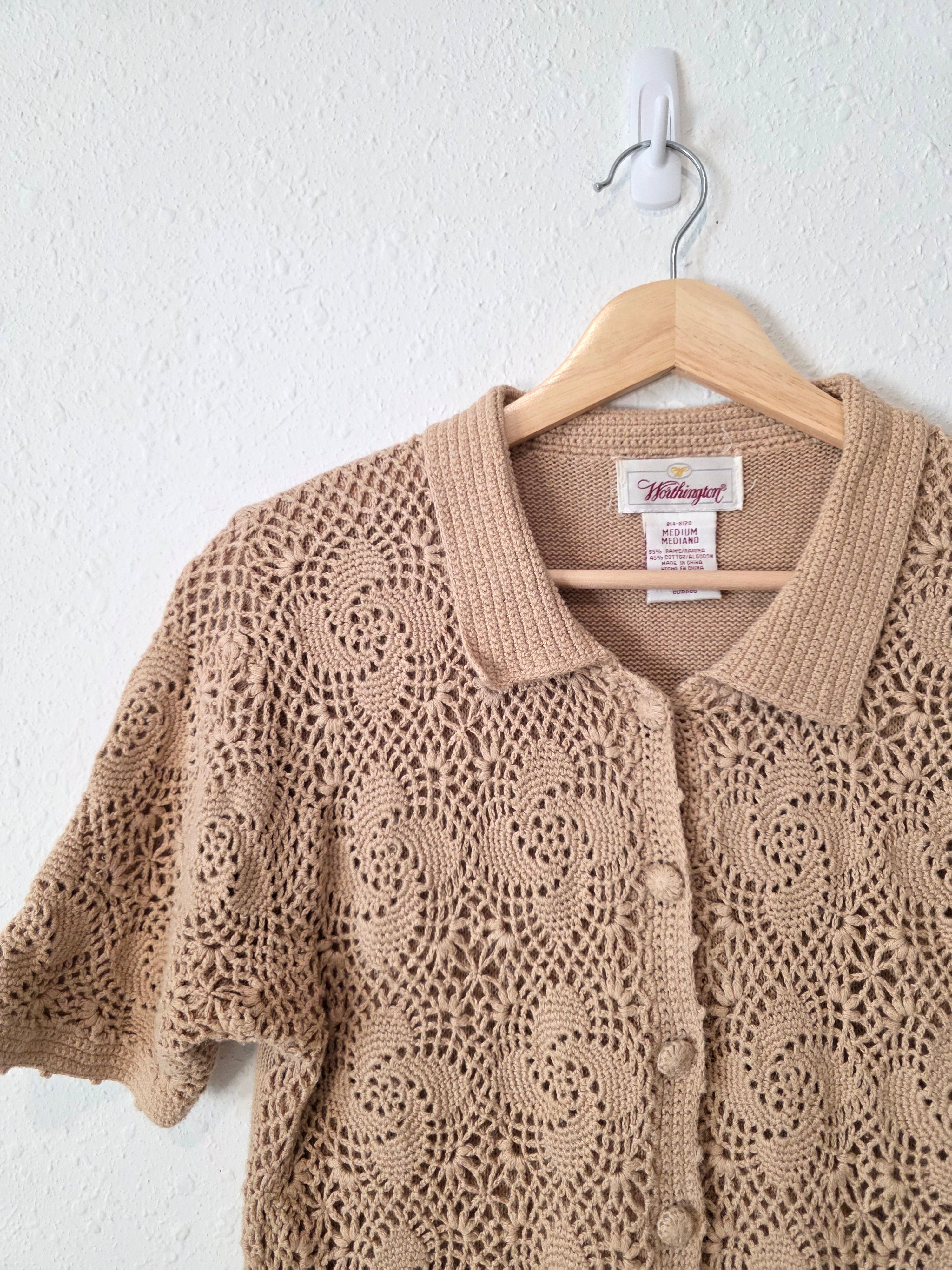 Vintage Crochet Knit Top (M)