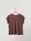 Aerie Brown Lace Short Sleeve Tee (M)