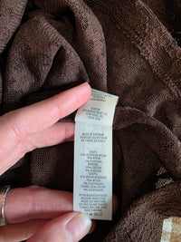 Aerie Brown Lace Short Sleeve Tee (M)