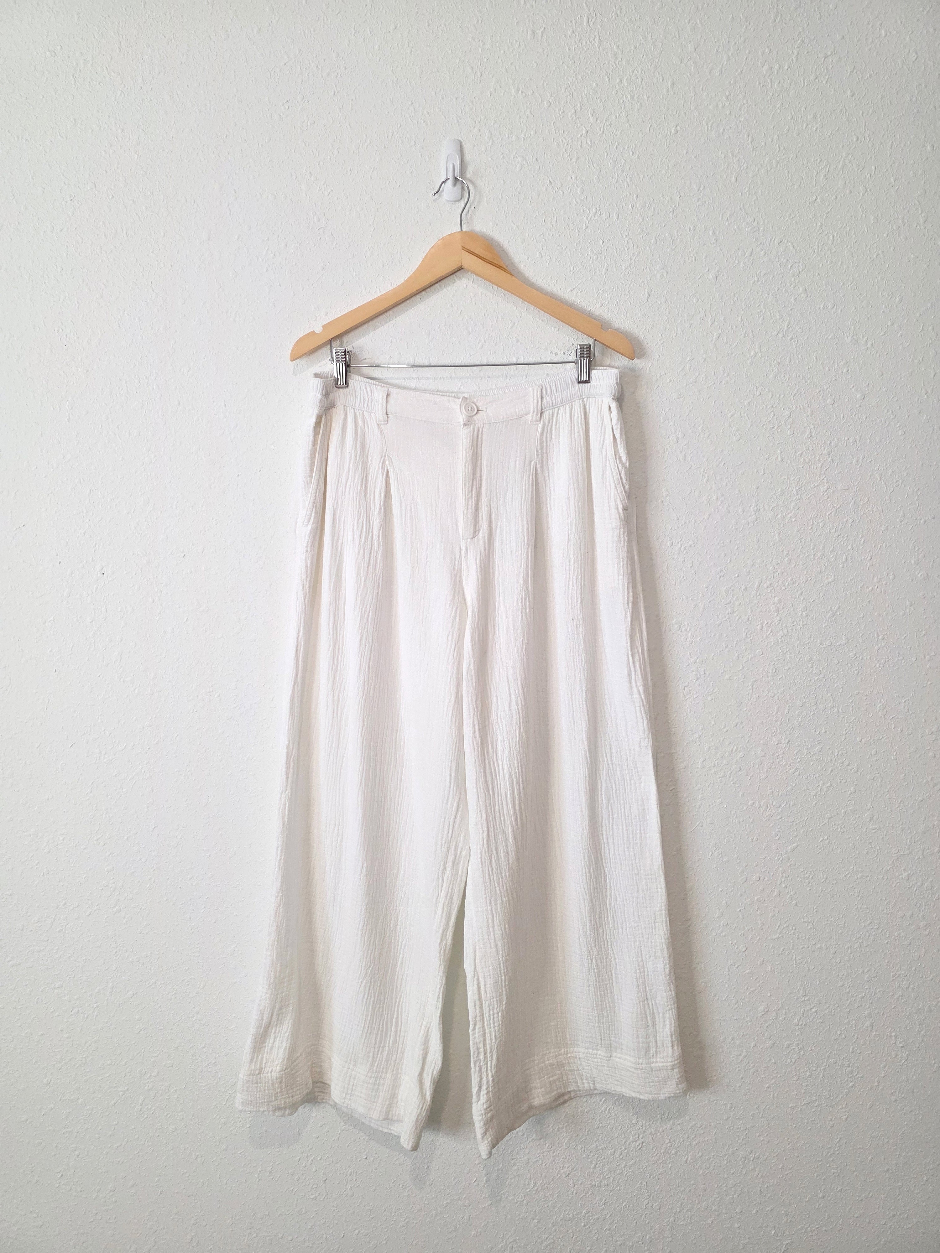 Aerie Wide Leg Gauze Pants (L)
