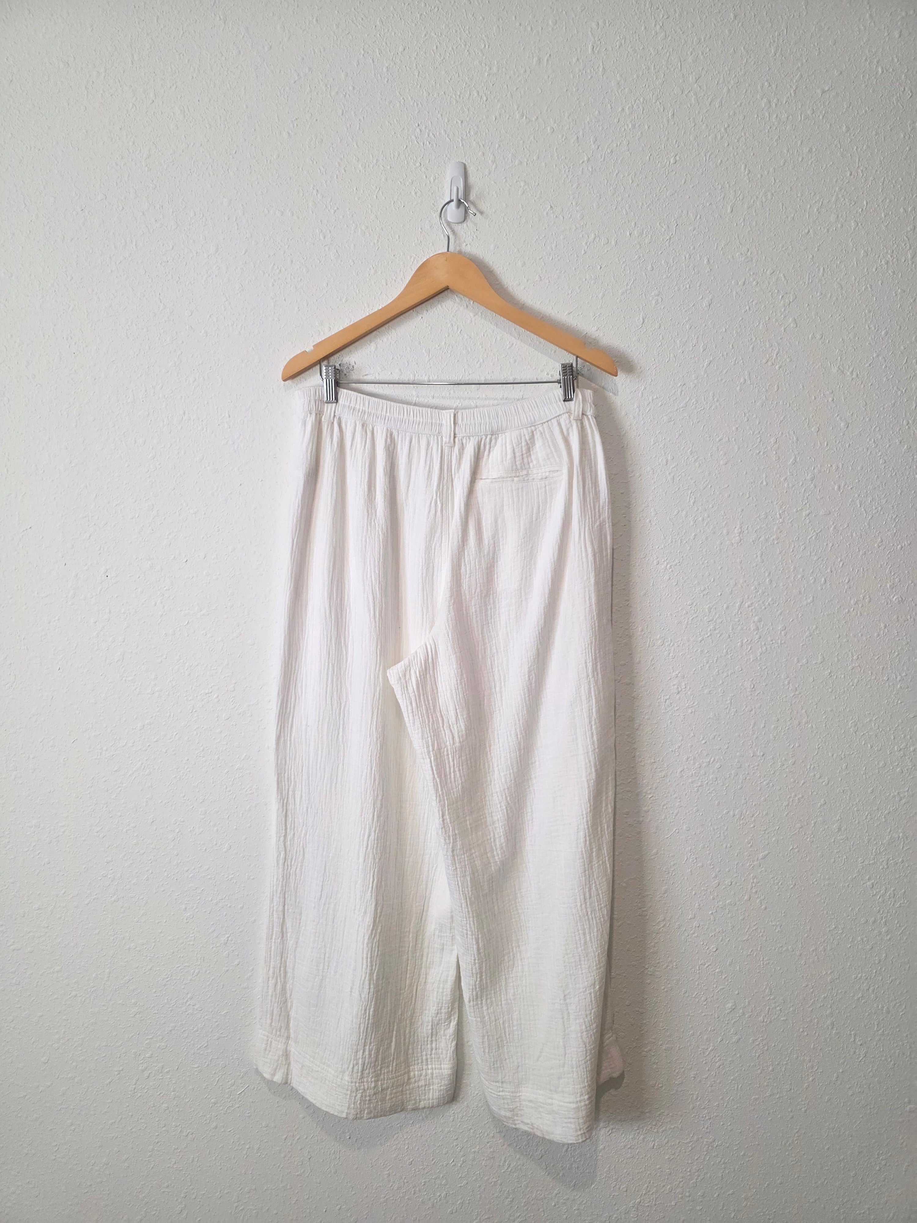 Aerie Wide Leg Gauze Pants (L)