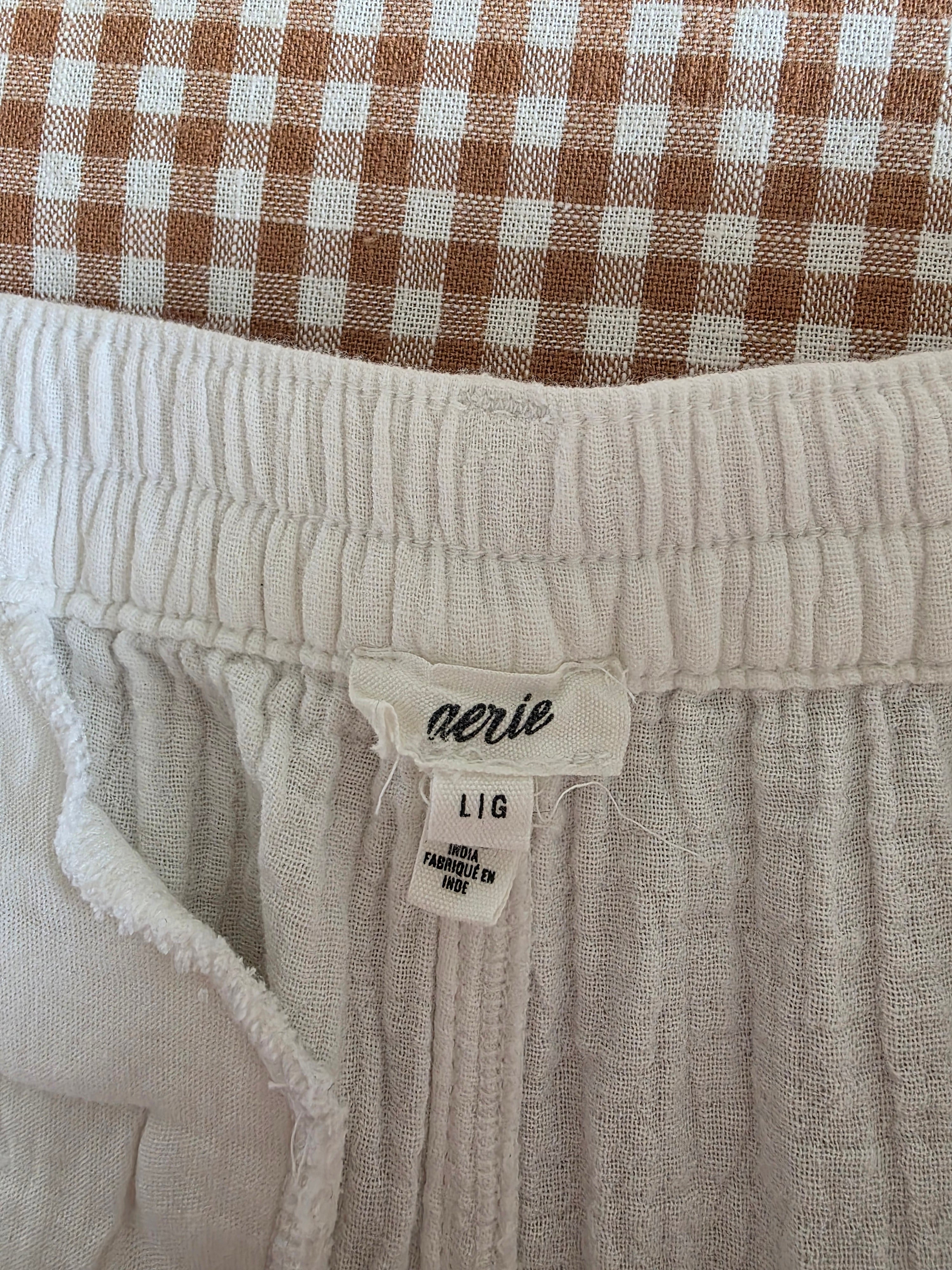 Aerie Wide Leg Gauze Pants (L)
