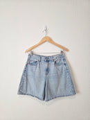 Light Wash Relaxed Denim Shorts (28)