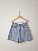 Light Wash Relaxed Denim Shorts (28)