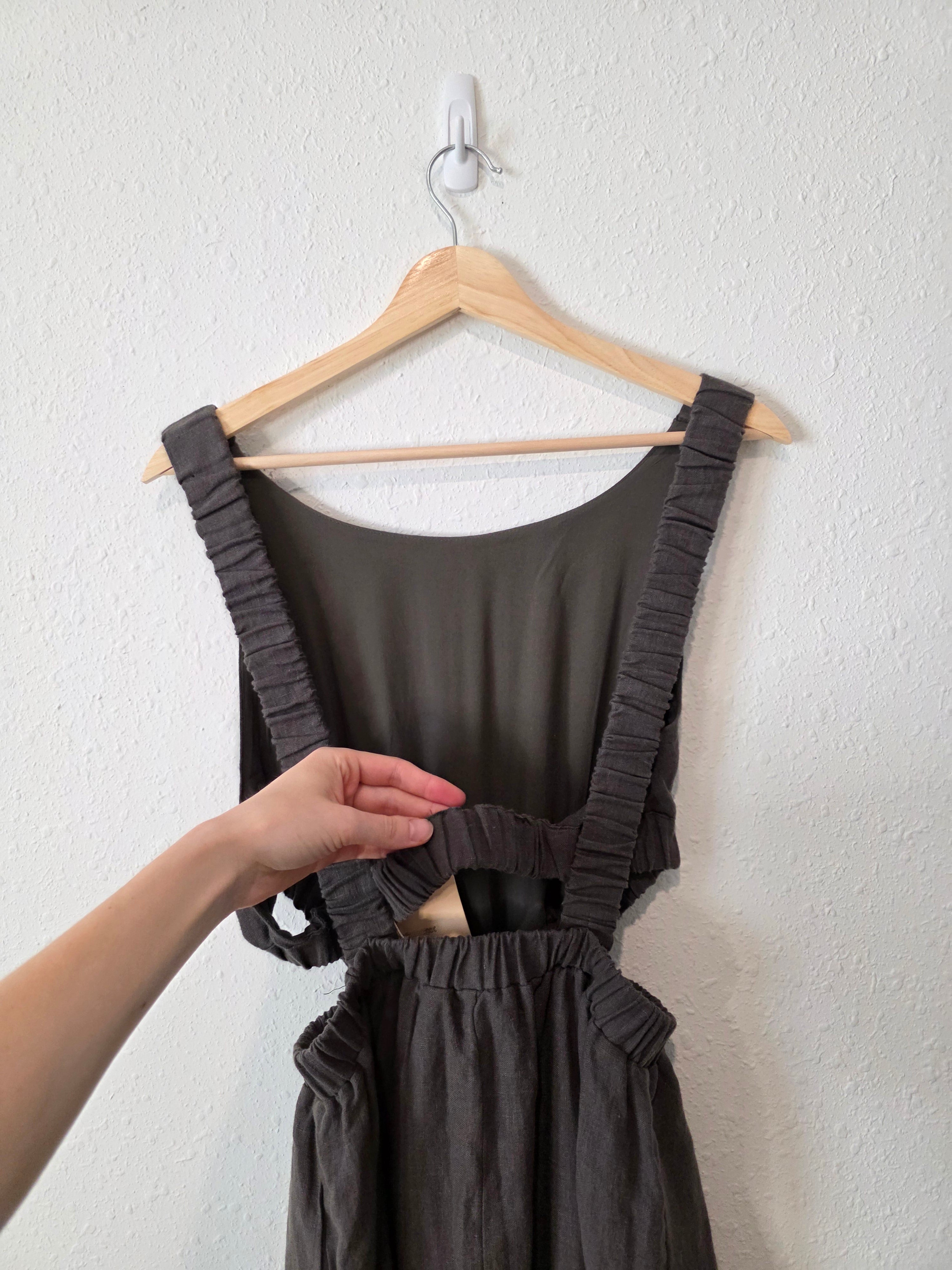 NEW Sancia Linen Cutout Midi Dress (M)