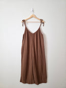 Brown Gauze Wide Leg Jumpsuit (L)