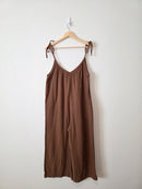 Brown Gauze Wide Leg Jumpsuit (L)